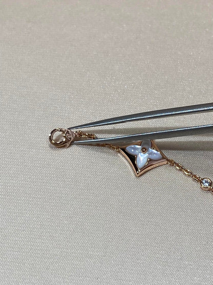 [Eternal Jewelry]STAR 4 MOTIF MOP DIAMOND PINK GOLD BRACELET