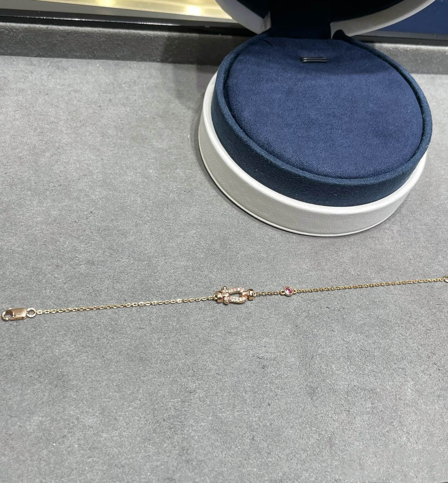 [Eternal Jewelry]FORCE 10 DIAMOND CHAIN LINK PINK GOLD BRACELET
