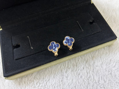 [Eternal Jewelry]CLOVER PIETERSITE MEDIUM STUD EARRINGS