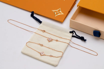[Eternal Jewelry]STAR PINK MOP 1 DIAMOND PINK GOLD NECKLACE
