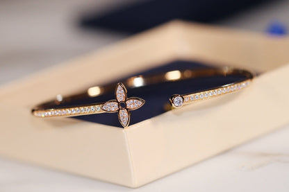 [Eternal Jewelry]IDYLLE GOLD OPEN BRACELET DIAMOND PAVED