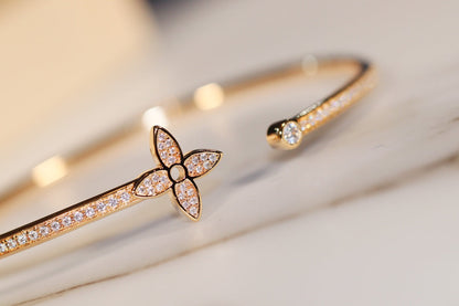 [Eternal Jewelry]IDYLLE GOLD OPEN BRACELET DIAMOND PAVED