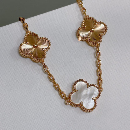 [Eternal Jewelry]CLOVER BRACELET 5 MOTIF WHITE MOP PINK GOLD