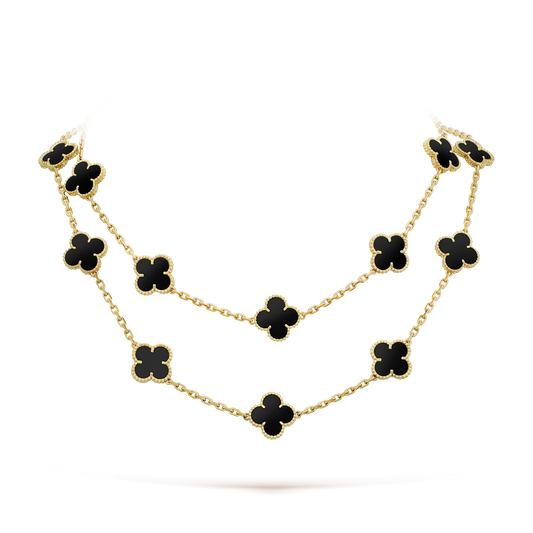 [Eternal Jewelry]CLOVER 20 MOTIFS ONYX NECKLACE