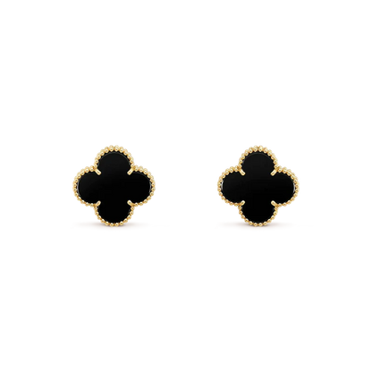 [Eternal Jewelry]CLOVER MEDIUM 1 MOTIFS  ONYX STUD EARRINGS