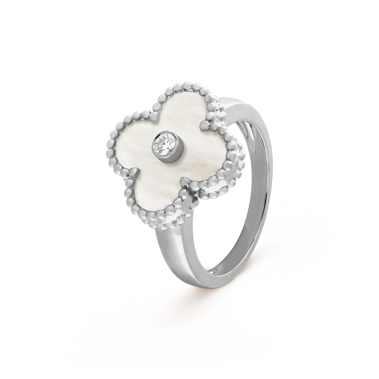 [Eternal Jewelry]CLOVER SILVER MOP DIAMOND RING