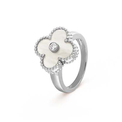 [Eternal Jewelry]CLOVER SILVER MOP DIAMOND RING