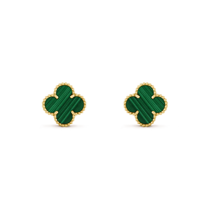 [Eternal Jewelry]CLOVER MEDIUM 1 MOTIFS MALACHITE  EARRINGS