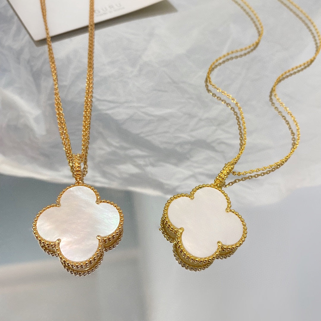 [Eternal Jewelry]CLOVER 25MM MOP LARGE PENDANT NECKLACE