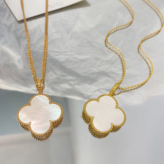 [Eternal Jewelry]CLOVER 25MM MOP LARGE PENDANT NECKLACE