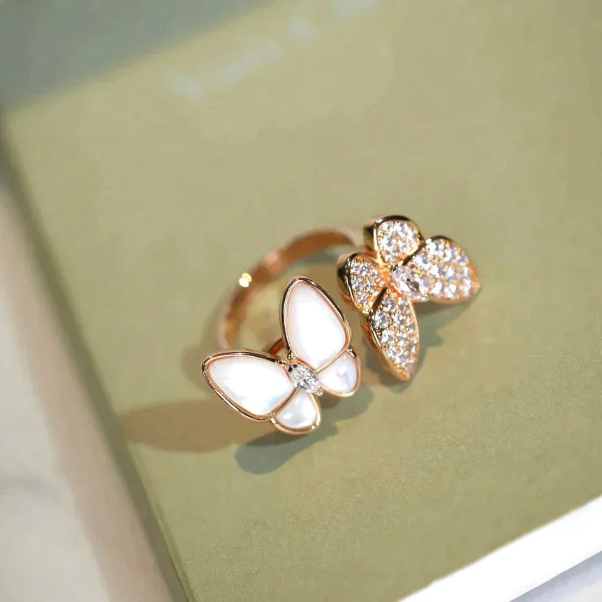 [Eternal Jewelry]TWIN BUTTERFLY DIAMOND MOP RING