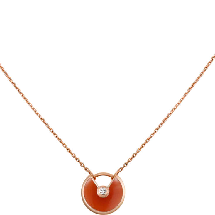 [Eternal Jewelry]AMULETTE GOLD CARNELIAN ONYX NECKLACE