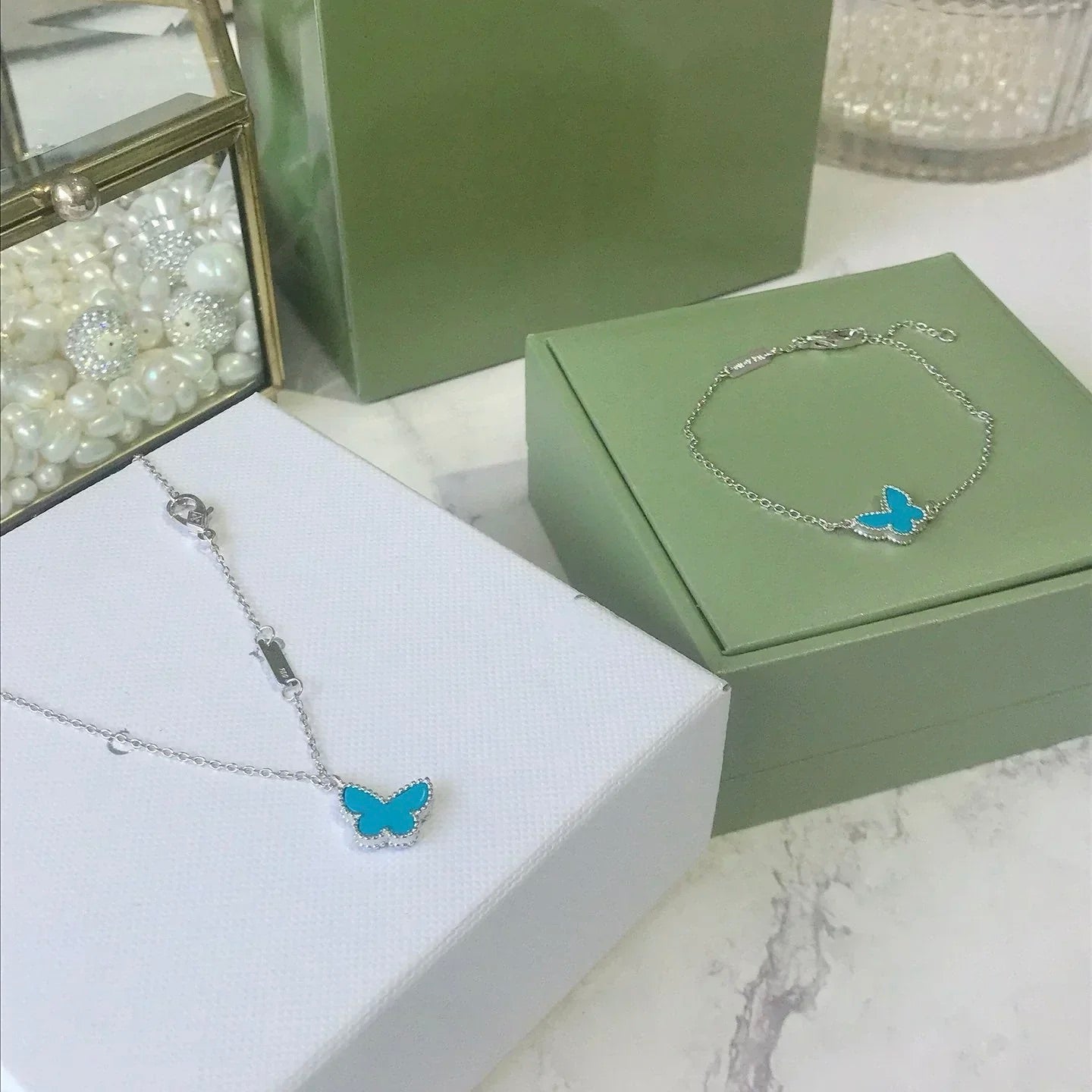 [Eternal Jewelry]BUTTERFLY TURQUOISE BUTTERFLY BRACELET SILVER