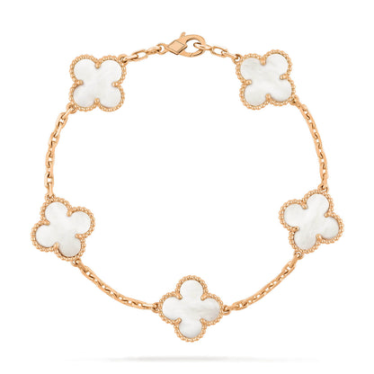 [Eternal Jewelry]CLOVER  5 MOTIF WHITE MOP BRACELET