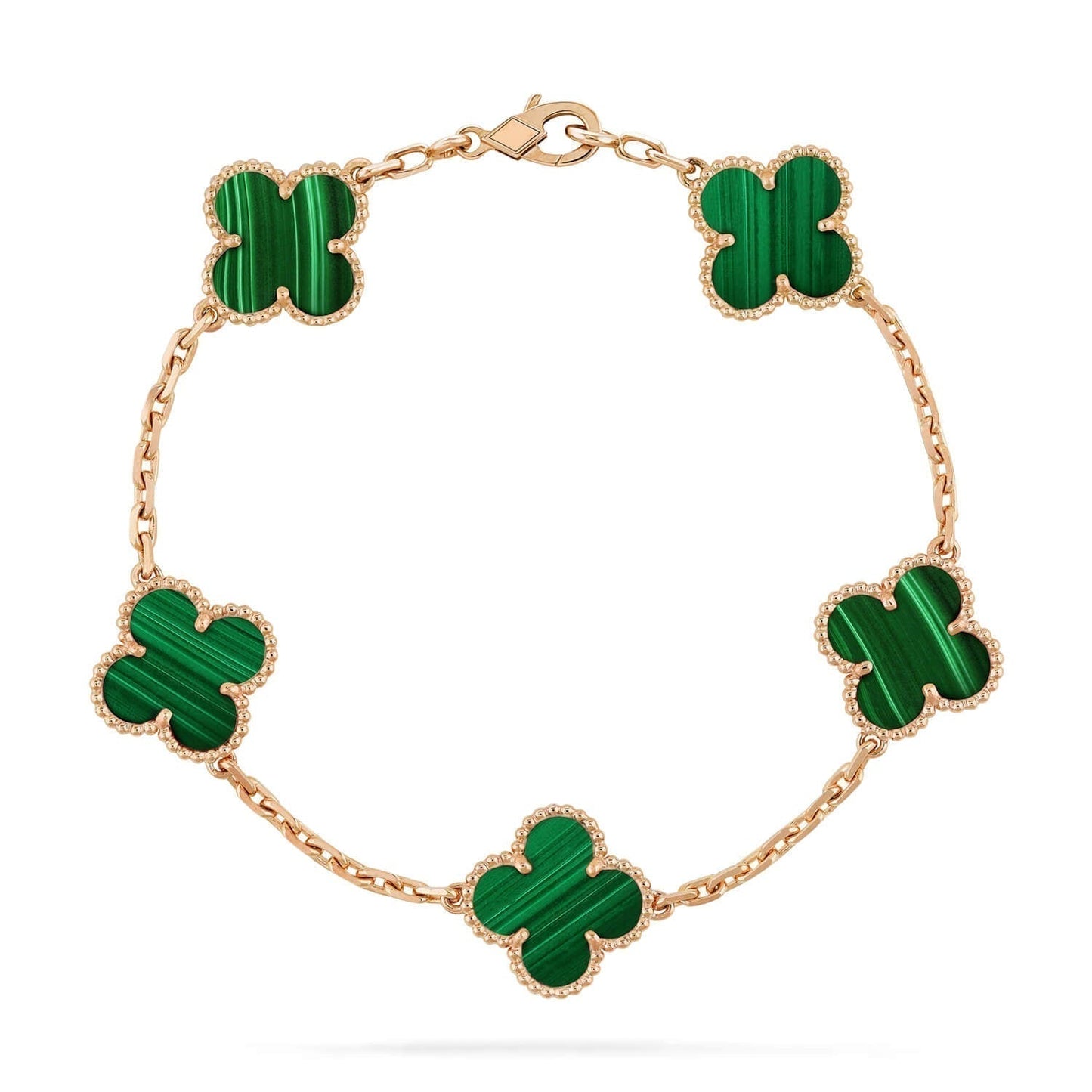 [Eternal Jewelry]CLOVER 5 MOTIFS MALACHITE BRACELET