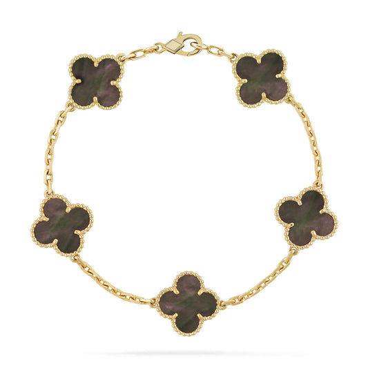 [Eternal Jewelry]CLOVER 5 MOTIF GRAY MOP  BRACELET