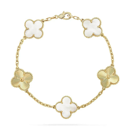 [Eternal Jewelry]CLOVER BRACELET 5 MOTIF WHITE MOP PINK GOLD