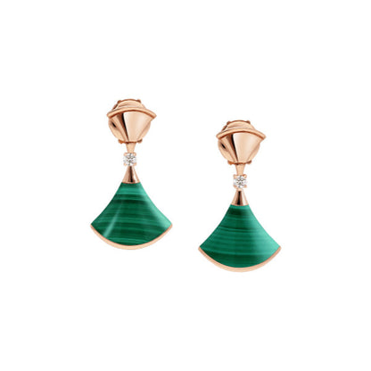 [Eternal Jewelry]DREAM MALACHITE PINK GOLD EARRINGS