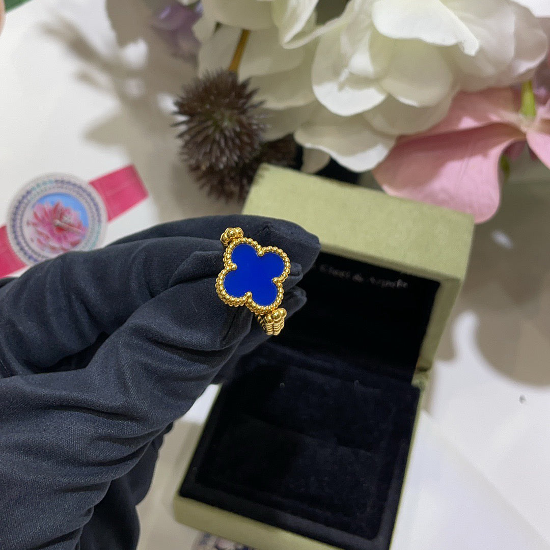 [Eternal Jewelry]CLOVER RIVERSIBLE BLUE AGATE RING