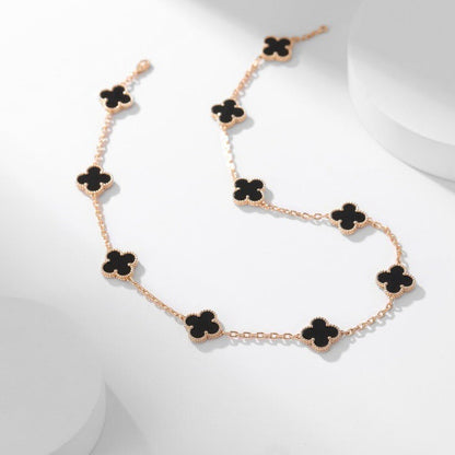 [Eternal Jewelry]CLOVER 10 MOTIFS ONYX NECKLACE