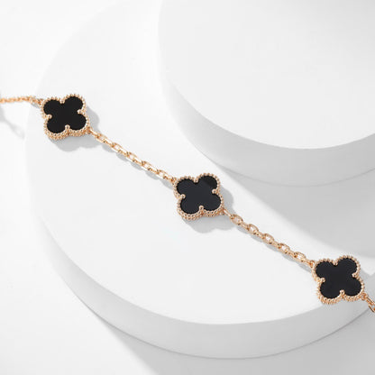 [Eternal Jewelry]CLOVER 10 MOTIFS ONYX NECKLACE