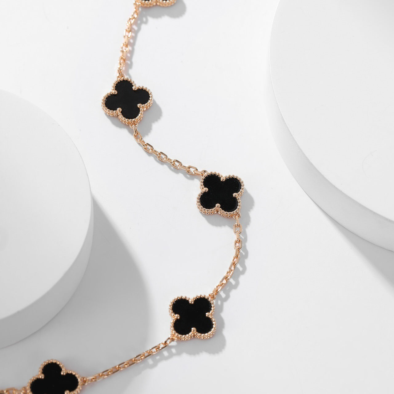 [Eternal Jewelry]CLOVER 10 MOTIFS ONYX NECKLACE