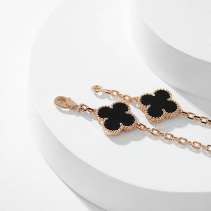 [Eternal Jewelry]CLOVER 10 MOTIFS ONYX NECKLACE