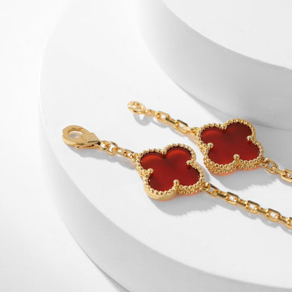 [Eternal Jewelry]CLOVER 10 MOTIFS CARNELIAN NECKLACE