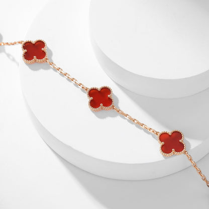 [Eternal Jewelry]CLOVER 10 MOTIFS CARNELIAN NECKLACE
