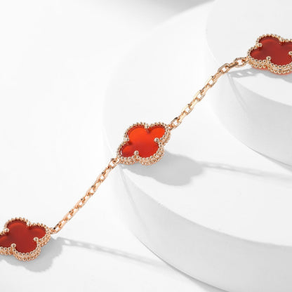 [Eternal Jewelry]CLOVER 10 MOTIFS CARNELIAN NECKLACE