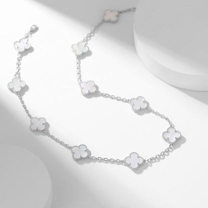 [Eternal Jewelry]CLOVER 10 MOTIFS WHITE MOTHER OF PEARL NECKLACE