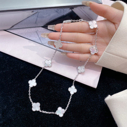 [Eternal Jewelry]CLOVER 10 MOTIFS WHITE MOTHER OF PEARL NECKLACE