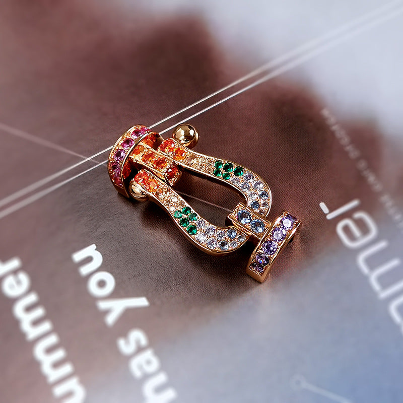 [Eternal Jewelry]FORC LARGE HORSESHOE  COLORED DIAMOND BRACELET SILVER