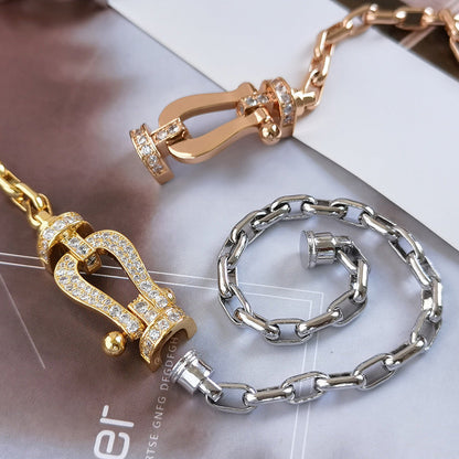 [Eternal Jewelry]FORCE LARGE HORSESHOE CLASP  METAL BRACELET