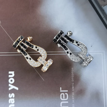 [Eternal Jewelry]FORCE LARGE HORSESHOE BLACK WHITE DIAMOND BRACELET ROSE GOLD