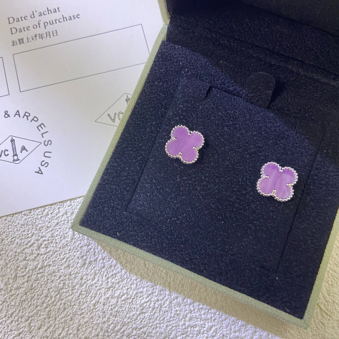 [Eternal Jewelry]CLOVER MINI 9.5MM  PURPLE VIOLET EARRINGS