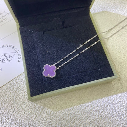 [Eternal Jewelry]CLOVER 15MM  PURPLE VIOLET NECKLACE