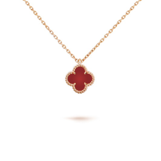 [Eternal Jewelry]CLOVER MINI 9.5MM WHITE CARNELIANS NECKLACE