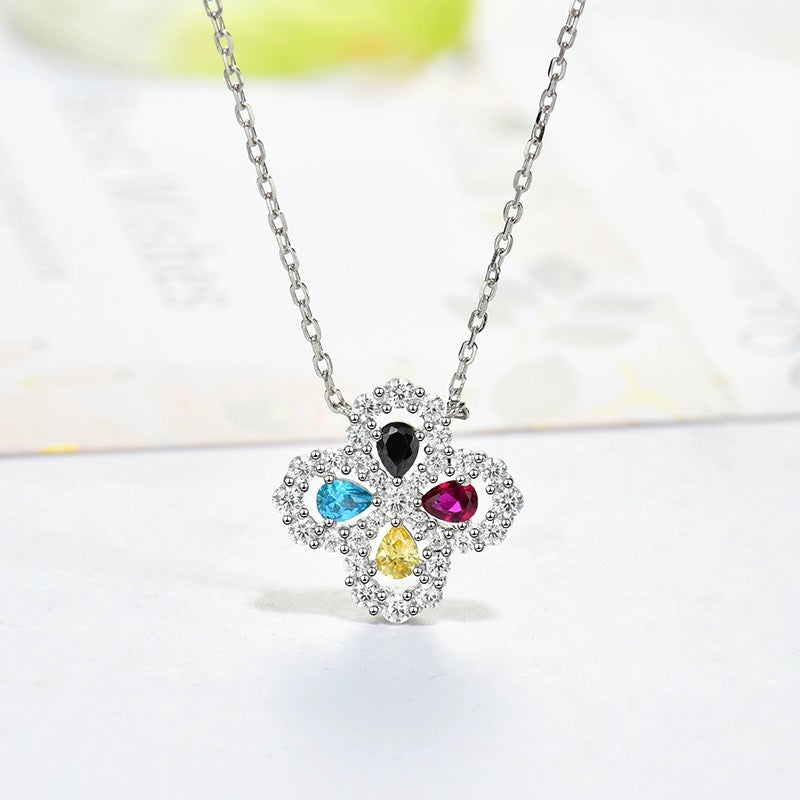 [Eternal Jewelry]LOOP NECKLACE FULL MOTIF DIAMOND 16MM MULTIPLE COLORS