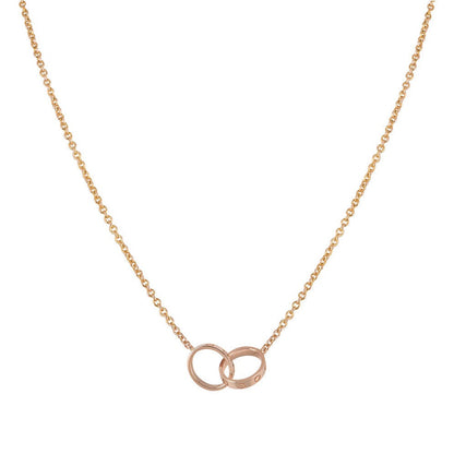 [Eternal Jewelry]LOVE NECKLACE DOUBLE RING PINK GOLD