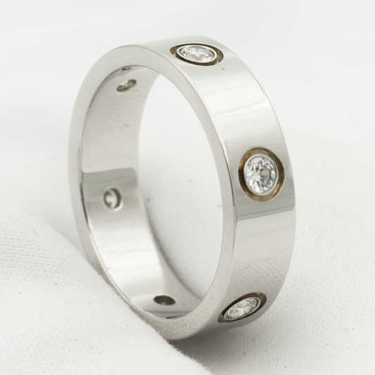 [Eternal Jewelry]LOVE RING 5.5MM 6 DIAMONDS SILVER