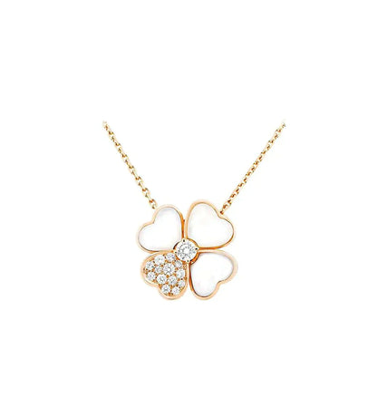 [Eternal Jewelry]CLOVER MOP DIAMOND ROSE GOLD NECKLACE