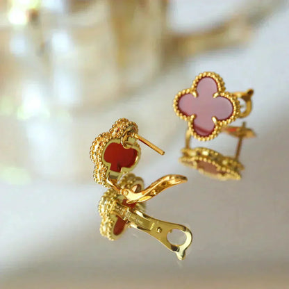 [Eternal Jewelry]CLOVER MEDIUM 1 MOTIFS CARNELIAN  EARRINGS