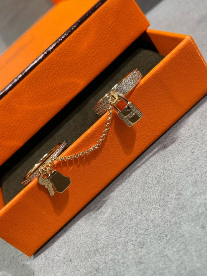 [Eternal Jewelry]HM KELLY CLOCHETTE DOUBLE RING IN  WITH DIAMONDS