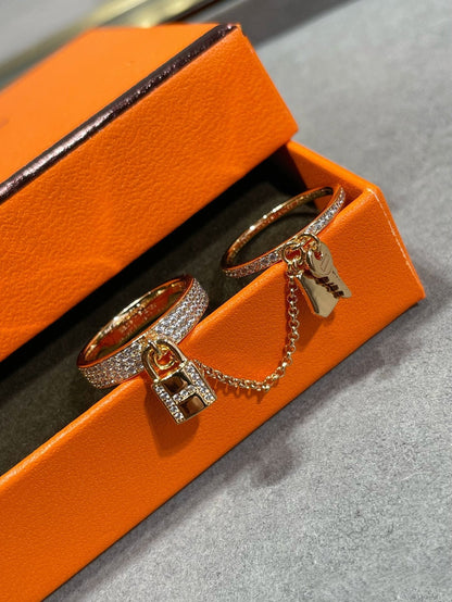 [Eternal Jewelry]HM KELLY CLOCHETTE DOUBLE RING IN  WITH DIAMONDS