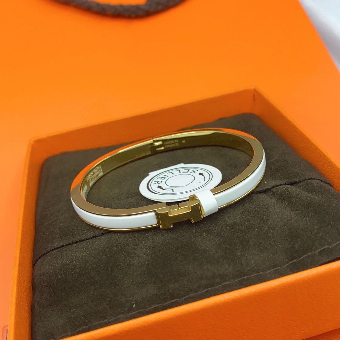 [Eternal Jewelry]CLASSIC HM CLIC WHITE 8MM ENAMEL BRACELET