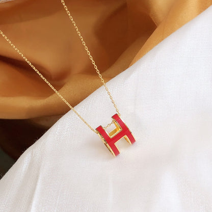 [Eternal Jewelry]HM CLIC RED ENAMEL GOLD NECKLACE
