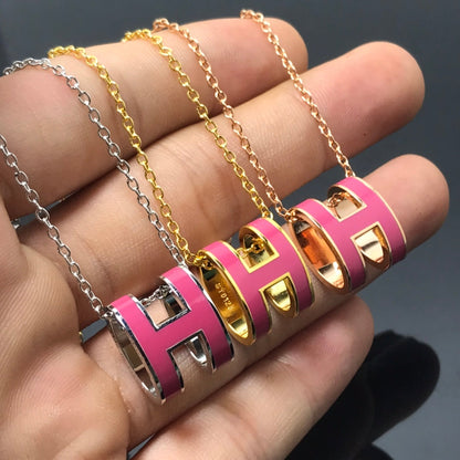 [Eternal Jewelry]H NECKLACE PINK