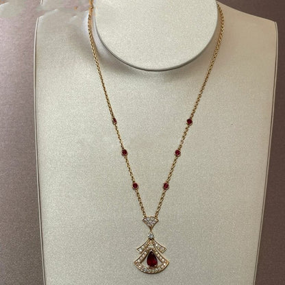[Eternal Jewelry]DREAM NECKLACE CARNELIAN DIAMOND PINK GOLD