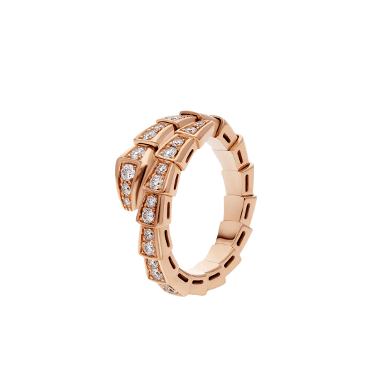 [Eternal Jewelry]SERPENTI RING PINK GOLD DIAMOND PAVED 4MM